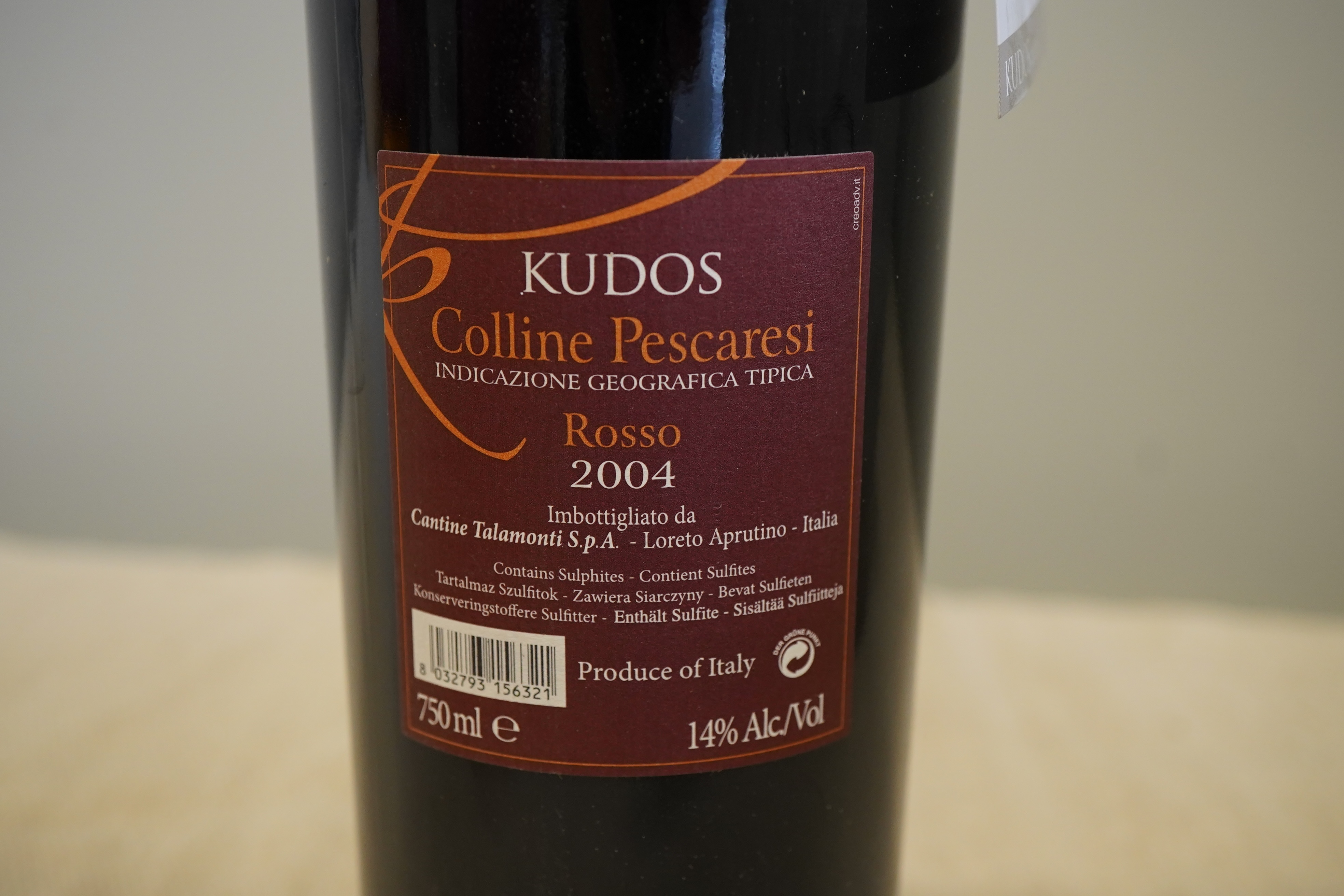Talamonti, 'Kudos' Rosso Colline Pescaresi IGT, 2004